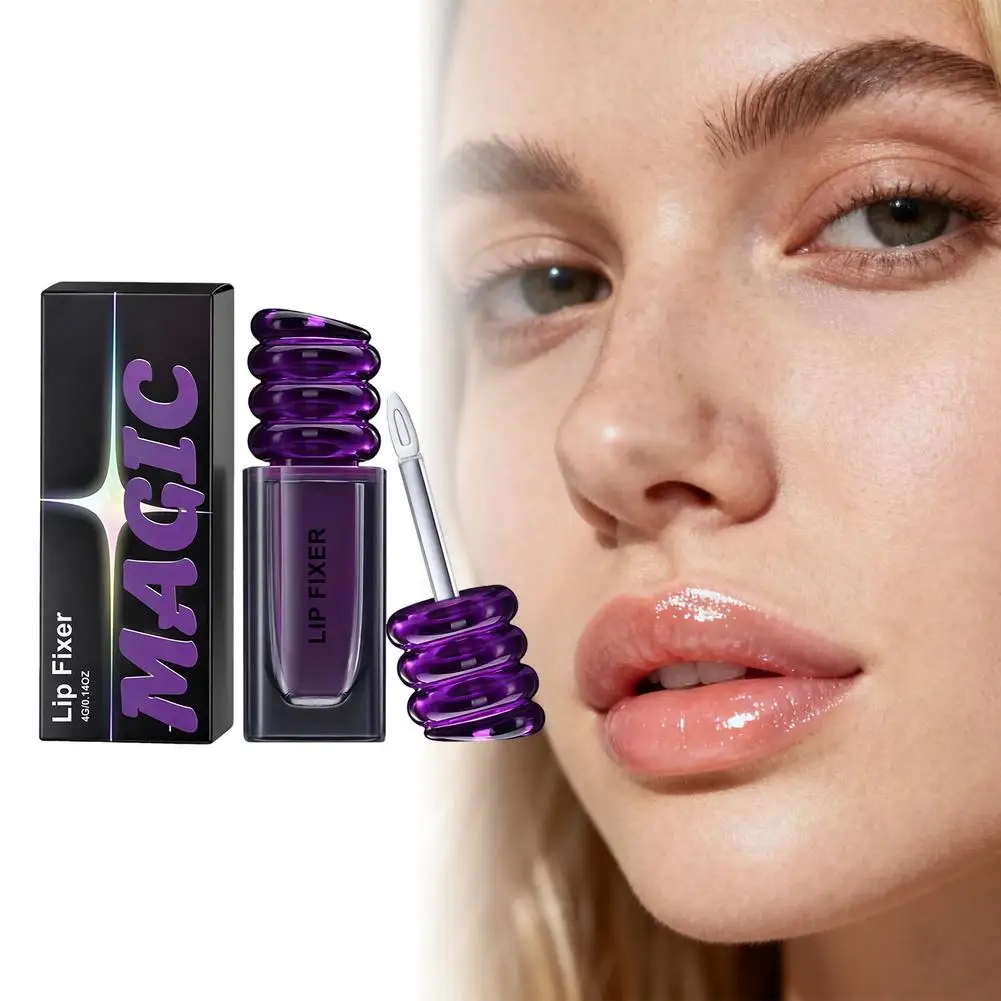 Hydrating Water-like Shiny Lip Balm Brand Lasting Purple Magic Mirror Lip Glaze Deep Moisturizing Magic Lip Fixer Tinted Gloss