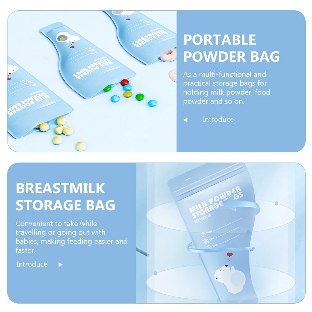 30 قطعة أكياس مسحوق الحليب القابل للتصرف محكم الغلق صيغة السفر موزع الحقائب للطفل أكياس مسحوق تخزين المواد الغذائية #2