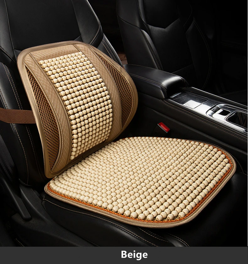 Car Seat Cushion Summer Cool Cushion Single Piece of Wood Beads Summer Breathable Cushion Ventilation Cold Four Seasons Availabl