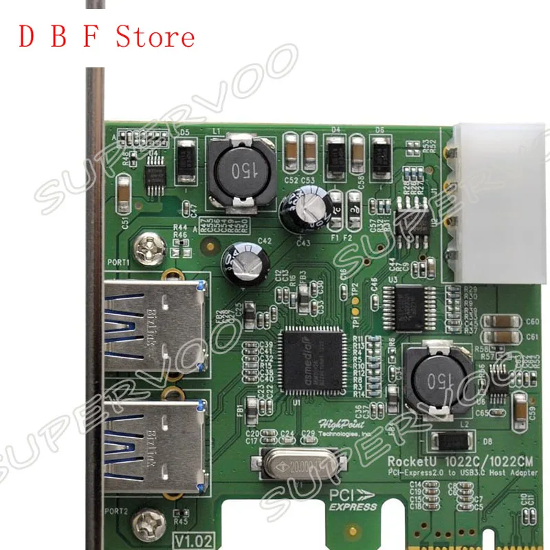 

High Point 2-Port USB 3.0 2.0 X 1 HBA PCI-Express RocketU 1022C