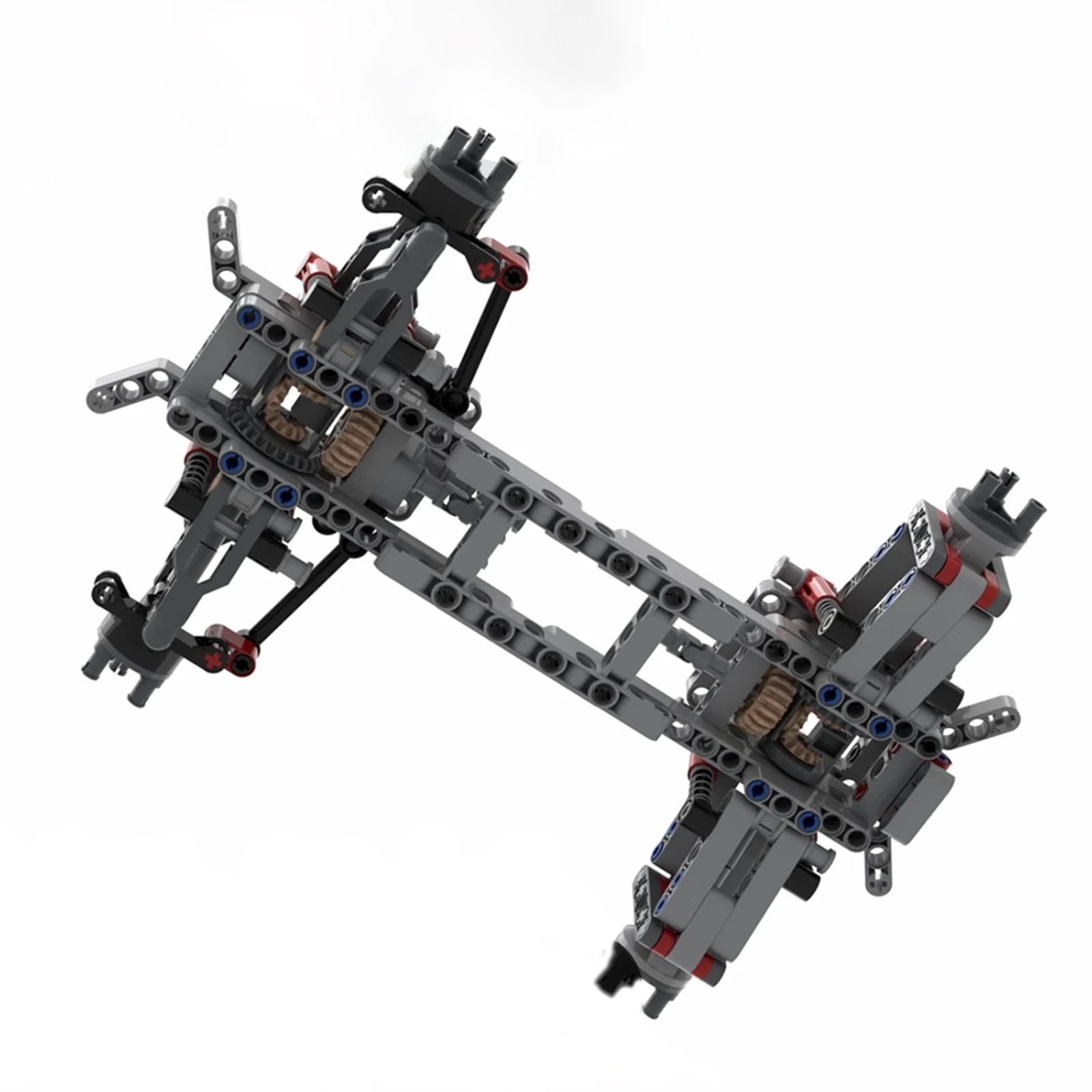 

4WD Four-wheel Drive Independent Suspension Differential Chassis Steering Axle MOC Building Blocks Tech Car Parts Toys Kids Gift