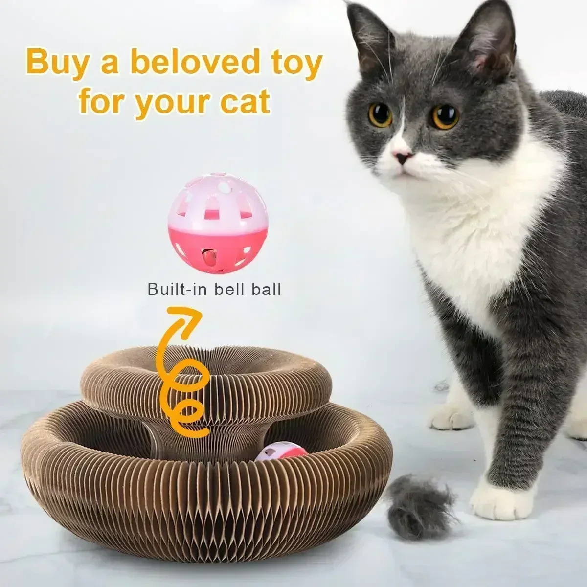 Magic Organ Cat Toy Cats Scratcher Scratch Board Round Corrugated Scratching Post Toys for Cats Grinding Claw Interactive Toys