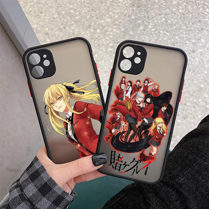 Anime Kakegurui Jabami Yumeko Phone Cases for iphone 11 12 13 Pro Max 6s 7 8 Plus X XS MAX XR Sexy Matte Back Shockproof Cover