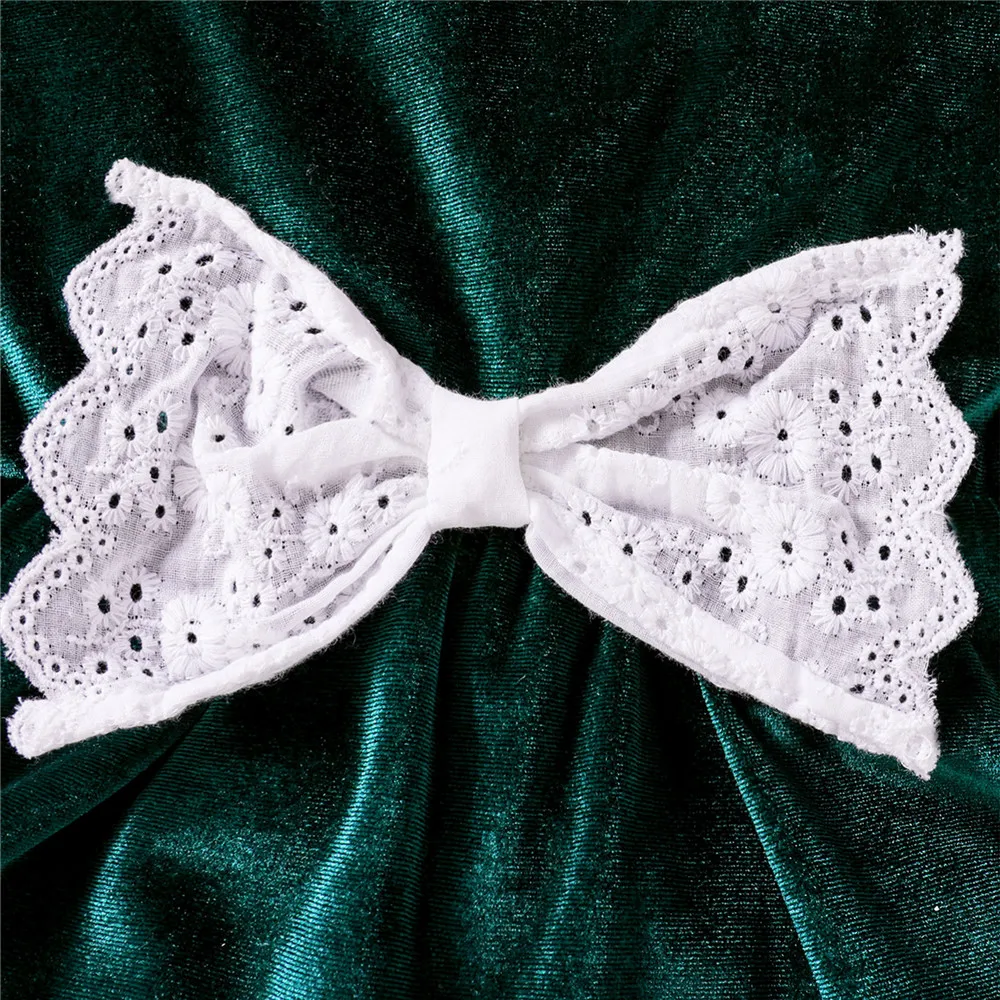 ZAFILLE Lace Bowknot Girls Dress aksamitne ubranka dla dzieci latający rękaw dla dzieci kostium dla malucha księżniczka dziewczynek sukienki słodki