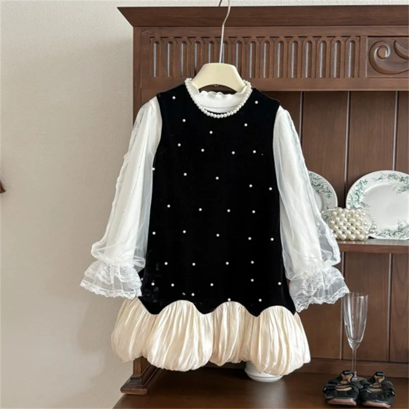 

Платье для девочек, осеннее детское платье принцессы для маленьких девочек и платье с бисером, костюм, милое платье для дня рождения для девочек, одежда для детей от 2 до 10 лет