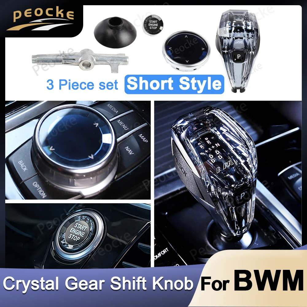 

Car Crystal Gear Shift Knob Short Type For BMW F10 F34 F32 F33 F35 F30 Gearbox Lever Handle F20 F21 F22 F23 F36 Gear Shift Rod