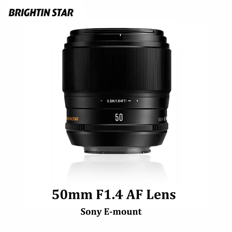 

Brightin Star 50mm F1.4 Autofocus Af APS-C Lens Large Aperture Portrait Fixed Focus Lens Suitable for Sony E mount