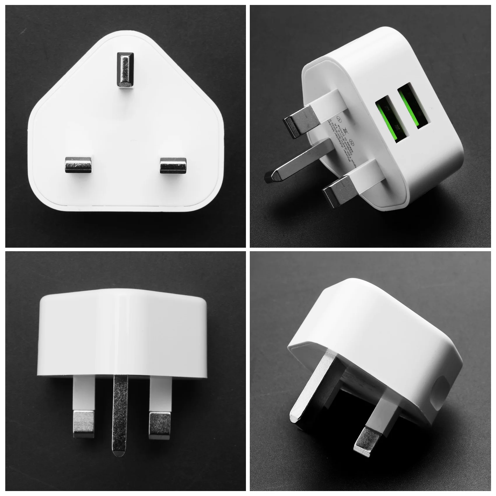 Efficient Universal USB UK Plug 3 Pin Wall Charger Adapter(2 port)