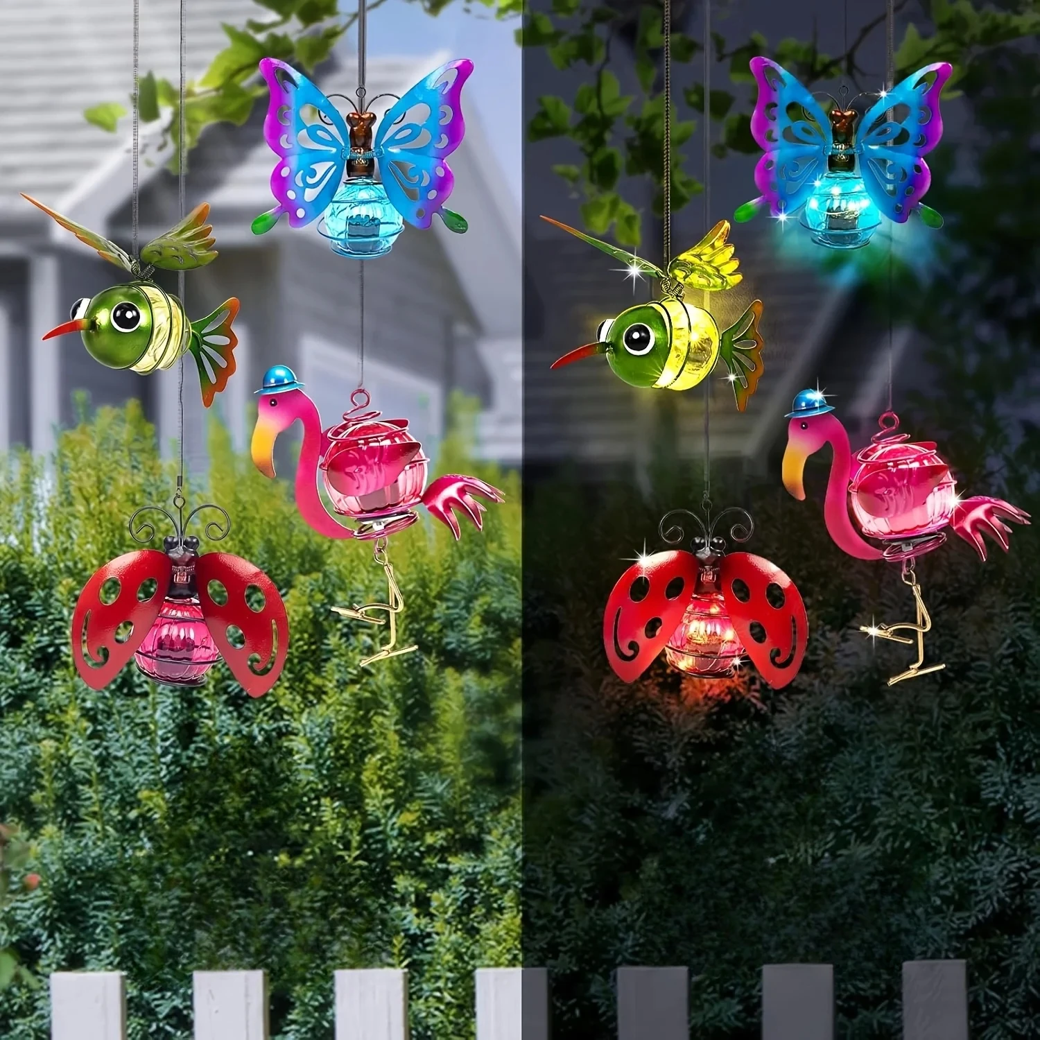 

Красочные солнечные светильники-фигурки животных для улицы: LED-декор для сада в виде бабочек, птиц, фламинго. Ландшафтные светильники для двора и патио.