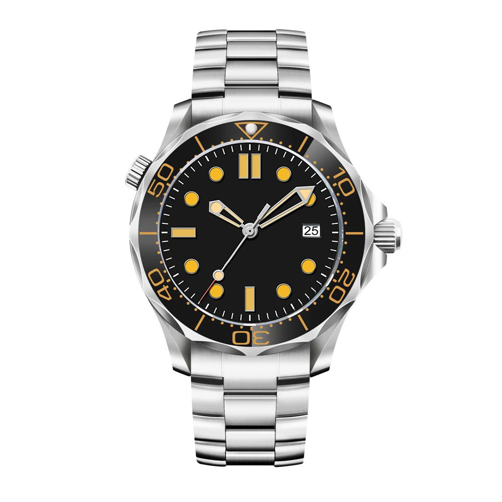 Custom Logo nh35 Watch 41mm Sapphire sterile Dial Men's Watches Ceramic Bezel Luminous 10Bars Automatic Mechanical Wristwatch view 2