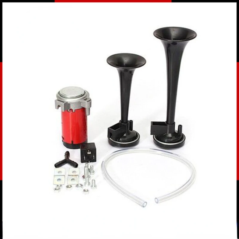

Air pump horn, two tube horn, black plastic horn