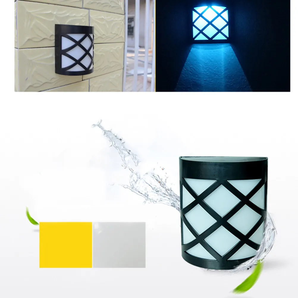 

2 шт. солнечных садовых светильников LED, водонепроницаемые уличные настенные лампы RGB на солнечной энергии, для ограждений и коридоров, теплый белый свет, перезаряжаемые