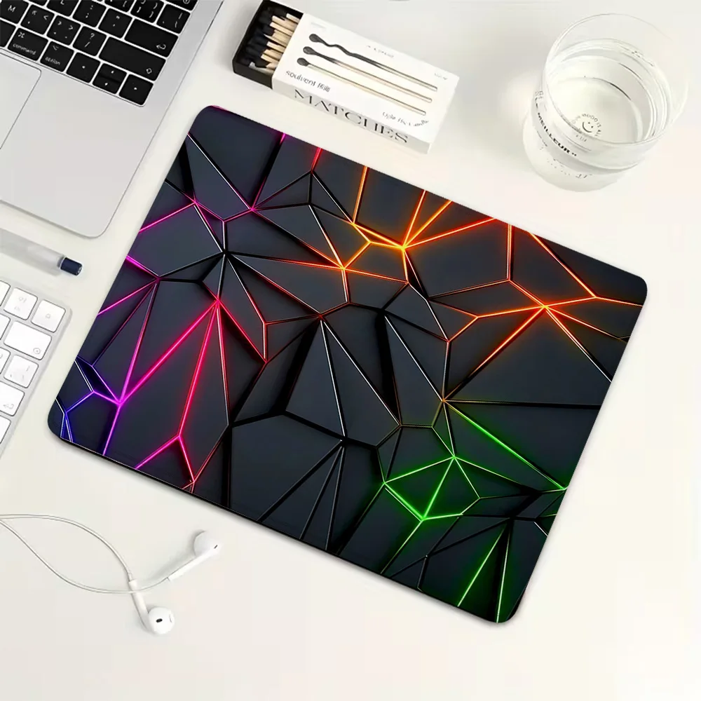 Colorful geometric texture Small MousePad Rubber Gaming MousePad Mechanical Keyboard Mat PC Gaming Accessories Computer Desk Pad