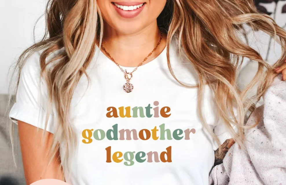 Auntie Godmother Legend for Aunt Gift for Baptism Gift from Short Sleeve Top Tees 100% cctton Fashion Streetwear Harajuku goth