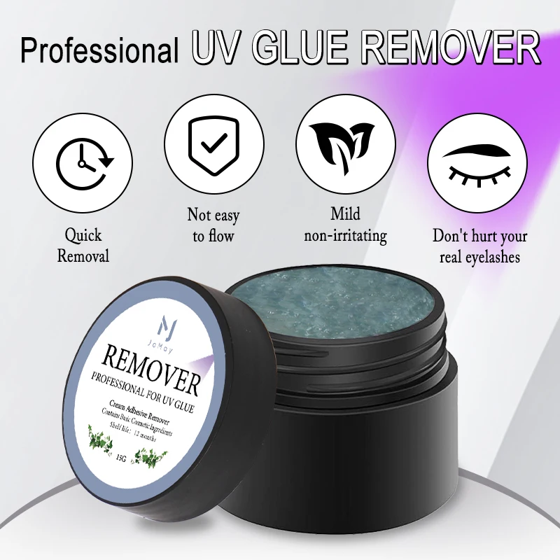 Jomay ensemble de colle UV colle d'extension de cils 1s séchage rapide UV 10W lampe Super forte faux cils adhésif outils de maquillage tampons UV noirs