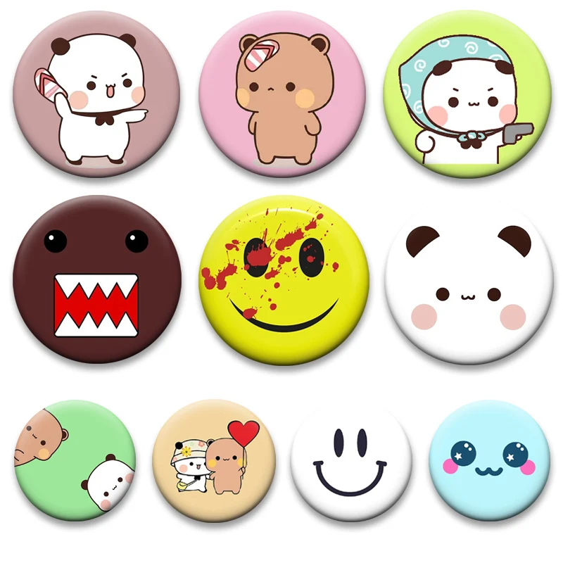 UWU Facial Expression Button Pin Cute Cartoon Little Bear Badge Funny DIY Creative Brooches for Backpack Jewelry Accessorie Gift