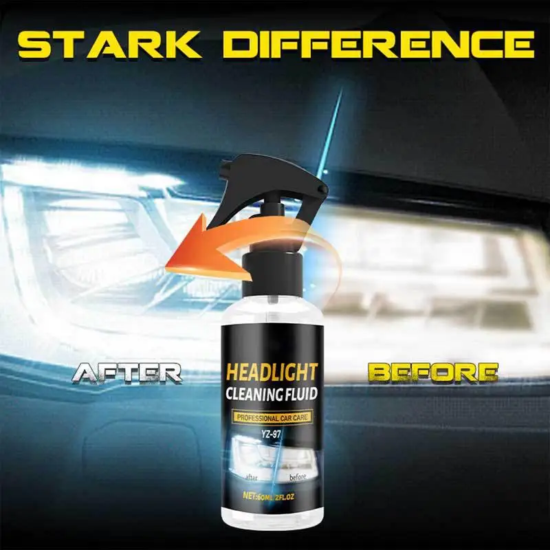 Car Headlight Polisher 60ml Headlight Restoration Spray Long-Lasting Automotive Headlight Cleaner Powerful Headlight Lens