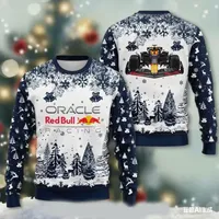2025 Autumn/Winter Red Bull Racing Christmas Ugly Sweater, Autumn/Winter Gift, Couple's Casual Fashion Christmas Clothes