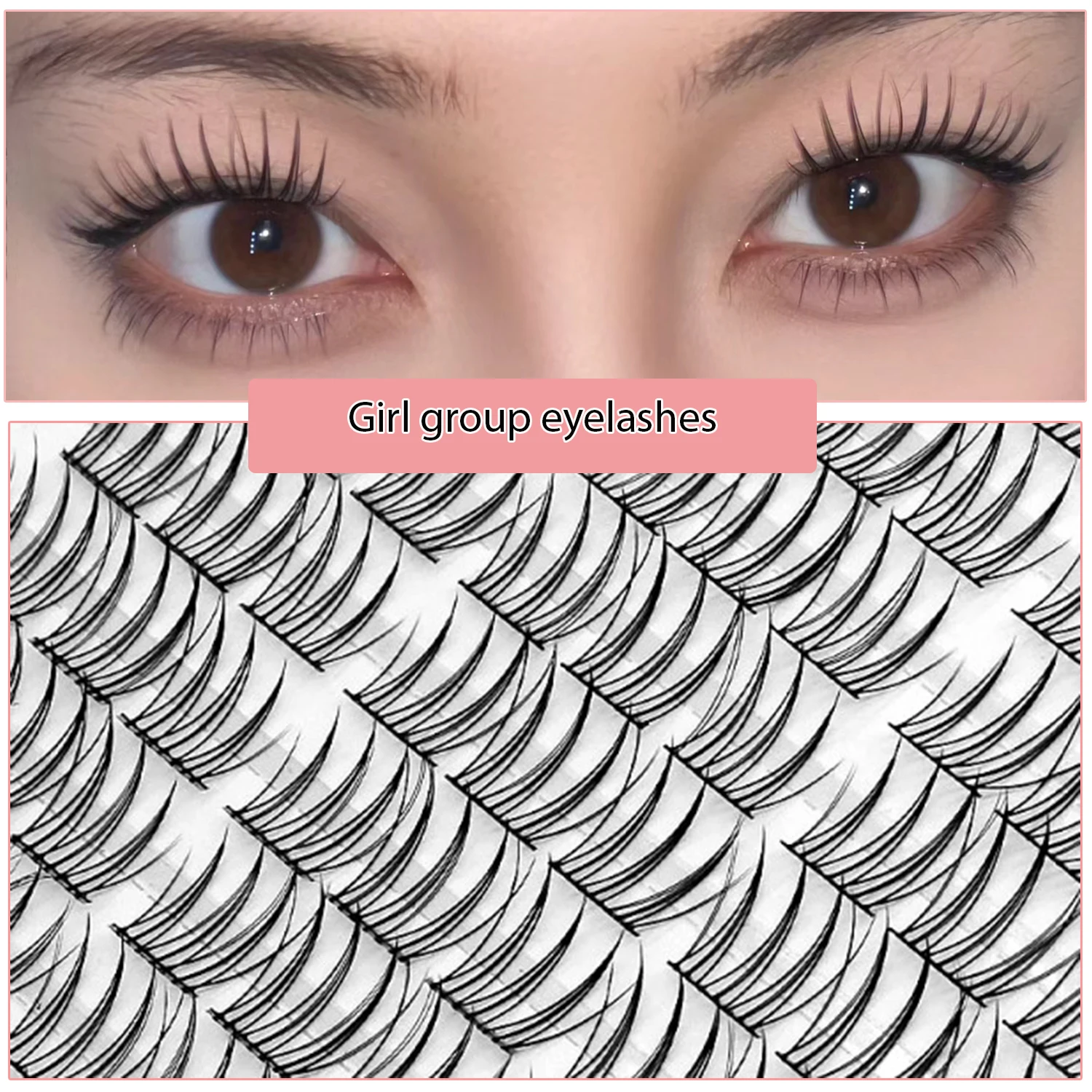 90duo Girl Group Eye Nature Trilogy Comics False Eyelash,Soft And Light, Single Cluster Of DIY Eyelashes