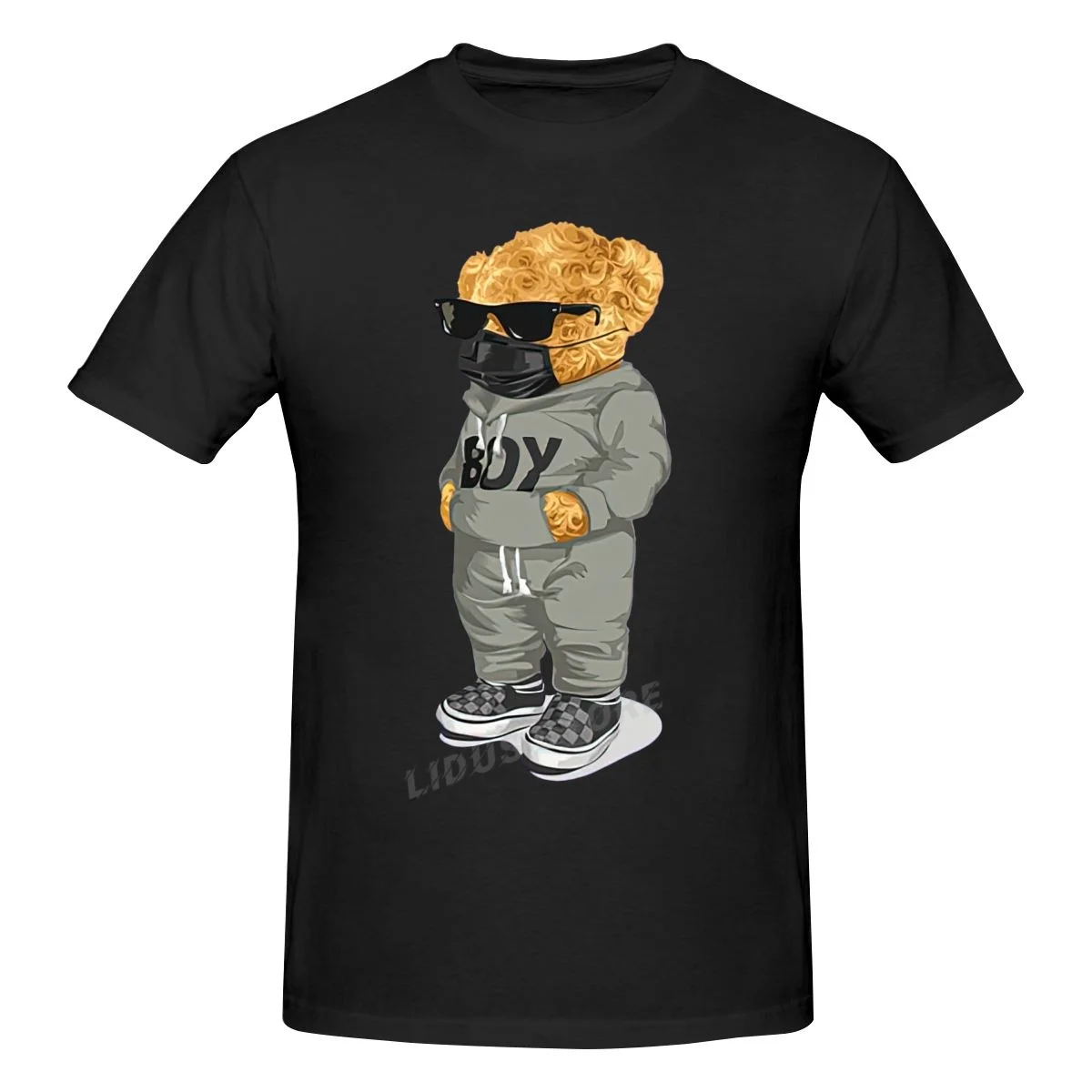 

Wear Mask Teddy Bear T shirt Harajuku Streetwear Short Sleeve T-shirt 100% Cotton Graphics Tshirt Brands Tee Tops