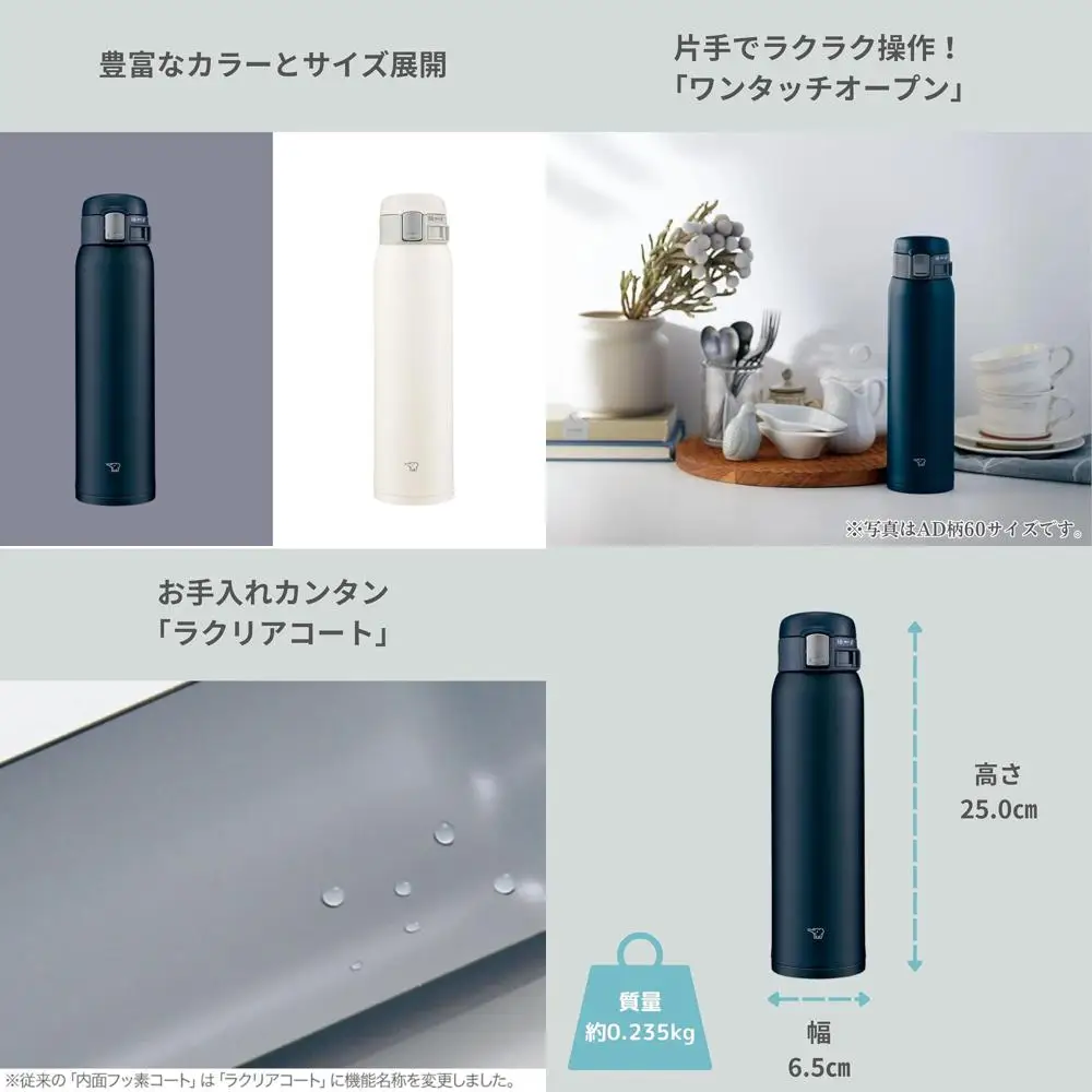 

Бутылка для воды One-Touch Navy 600 мл, устойчивая к пятнам, с прямым доступом к питью