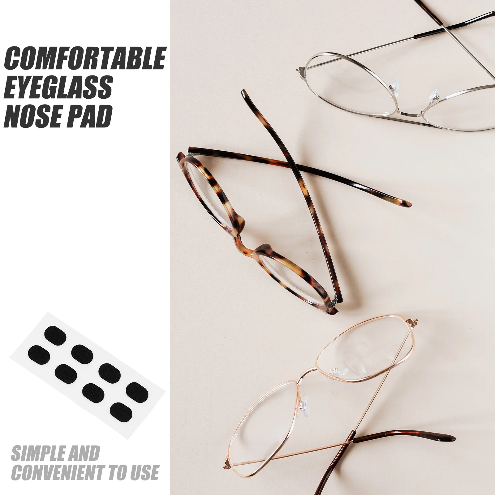 

80Pcs Glasses Nose Pads Comfortable Anti-Skid Nose Patch Durable Eyeglasses Accessories Universal Fit Glasses Supplies