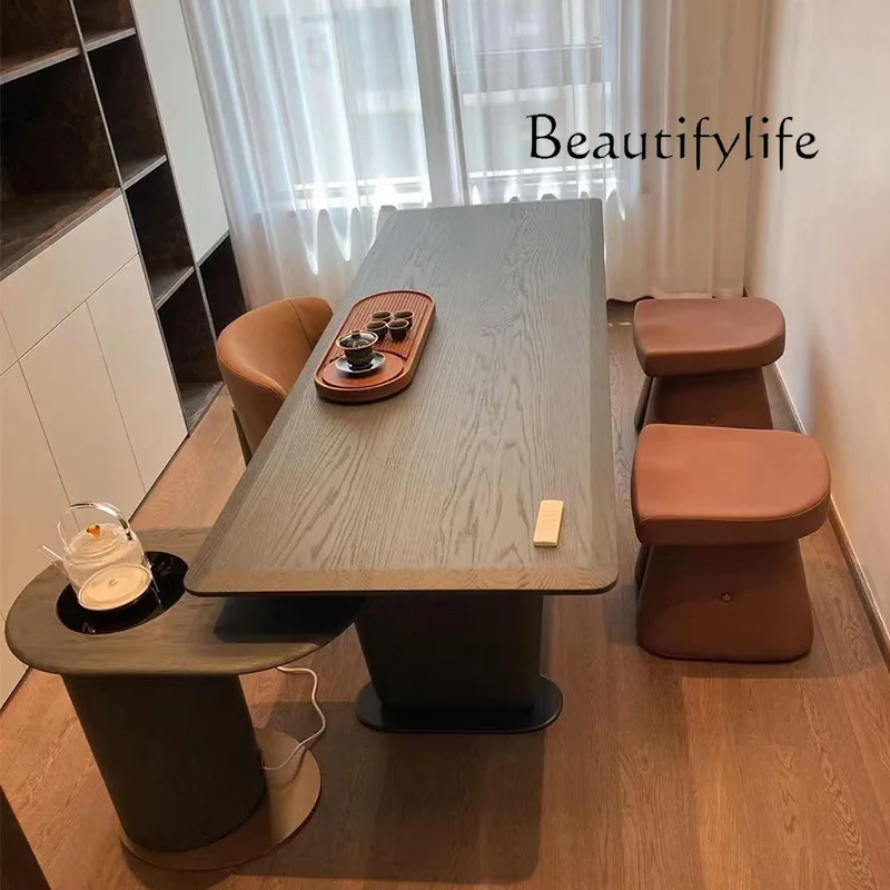 

Now simple solid wood tea table Italian minimalist design rectangular ash wood tea table