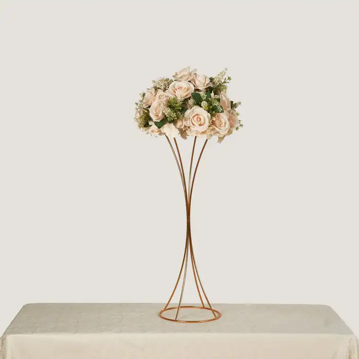 

Eternal Life Series luxury pink Gold Champagne rose Peony Green artificial mixed flower ball wedding banquet table decoration