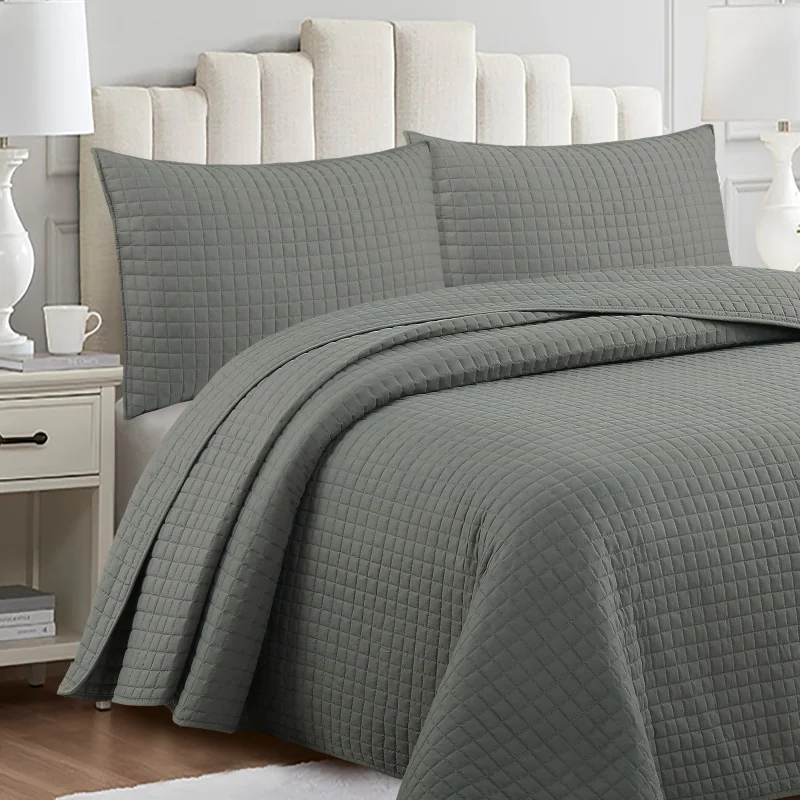 

Gray Summer Quilted Comforter Queen King Size Quilt Without Cover Washable Winter Air-conditioning Quilt Comforter Bedding Set