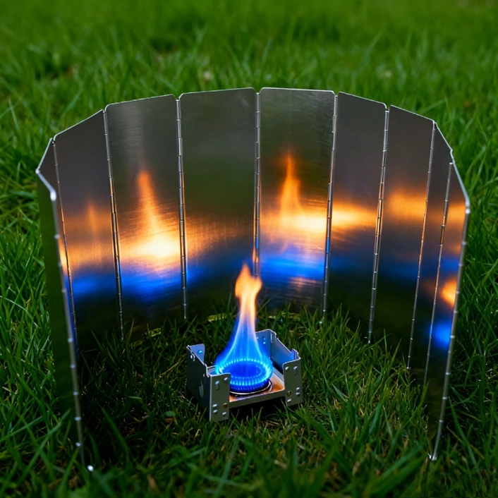 10 قطعة/مجموعة موقد مصدات الرياح مع حقيبة تخزين قابلة للطي سبائك الألومنيوم غطاء مقاوم للرياح التخييم المحمولة معدات التخييم في الهواء الطلق