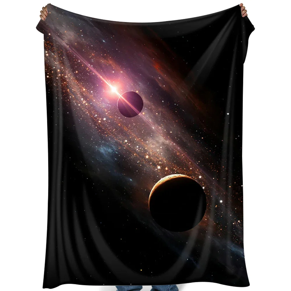 Warm Lunar Planet, Winter Space Cashmere Bed Rocket, Blanket, Student Office Air Conditioning Bed Sheet, Flange Fleece Blanket