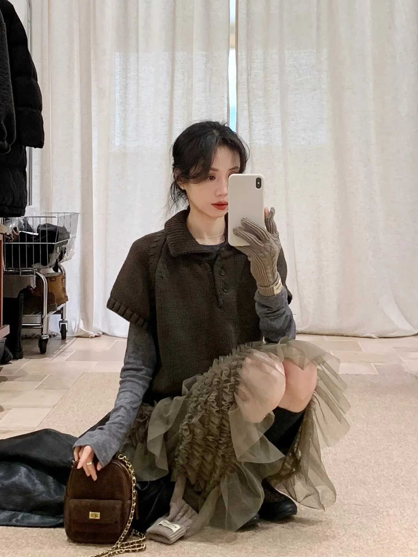 

BRIVIN Корейский вязаный жилет для женщин, свободный модный топ, новинка зимы, для многослойных образов