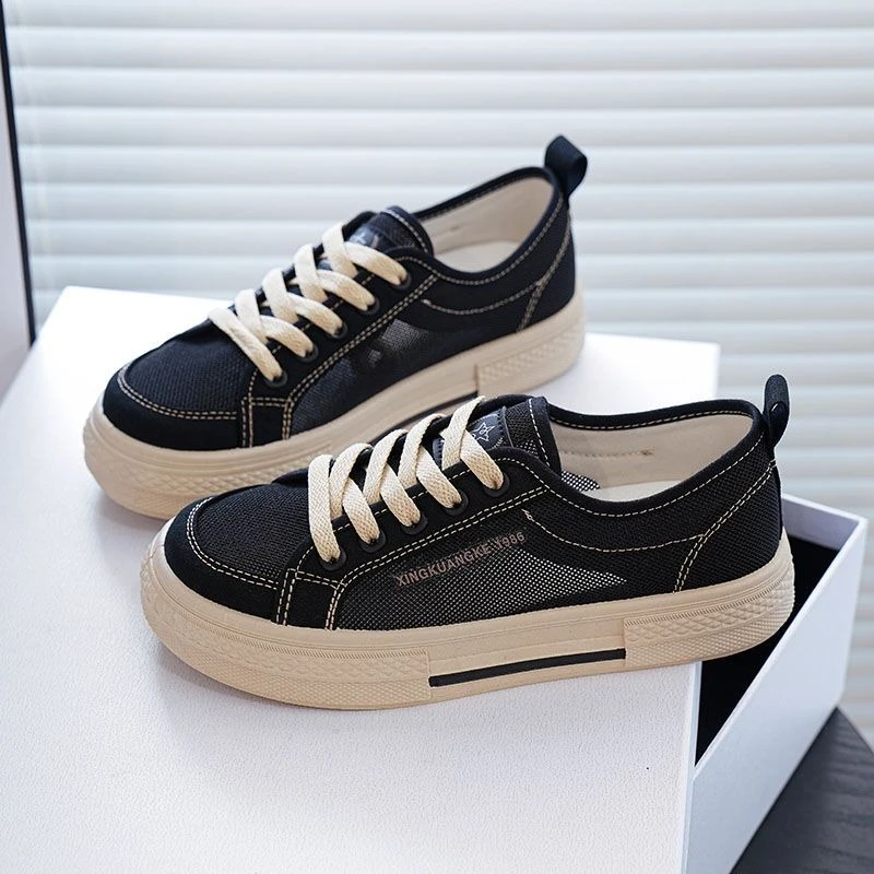 Zapatillas de Lona Casuales de Verano 2026, Transpirables, con Suela Suave, Versátiles, Blancas, Ligeras, para Estudiantes, Calzado Moderno