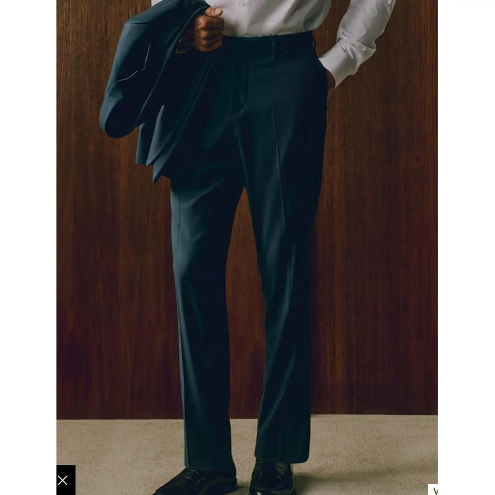 

Мужские костюмные брюки, зауженные смешанные брюки без складок, удобные дышащие деловые повседневные офисные мужские брюки, классическая официальная одежда