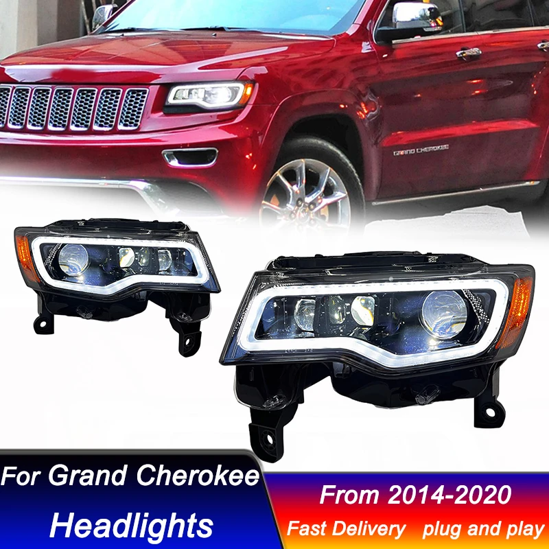 Car Led Headlights For Jeep Grand Cherokee 2014-2020 new sytle full LED DRL Dynamic Signal Lamp Head Lamp Front light Assembly