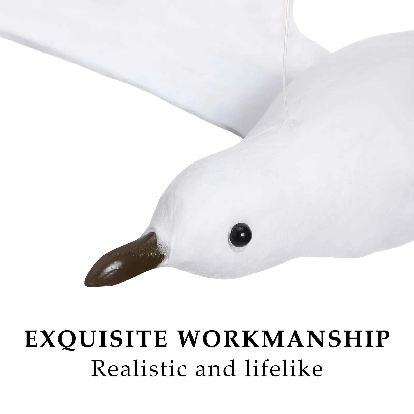 1Pcs Seagull Decor Emulational Artificial Feather Pendant Perfect for Wedding Party Home Garden Hanging Decoration Size M