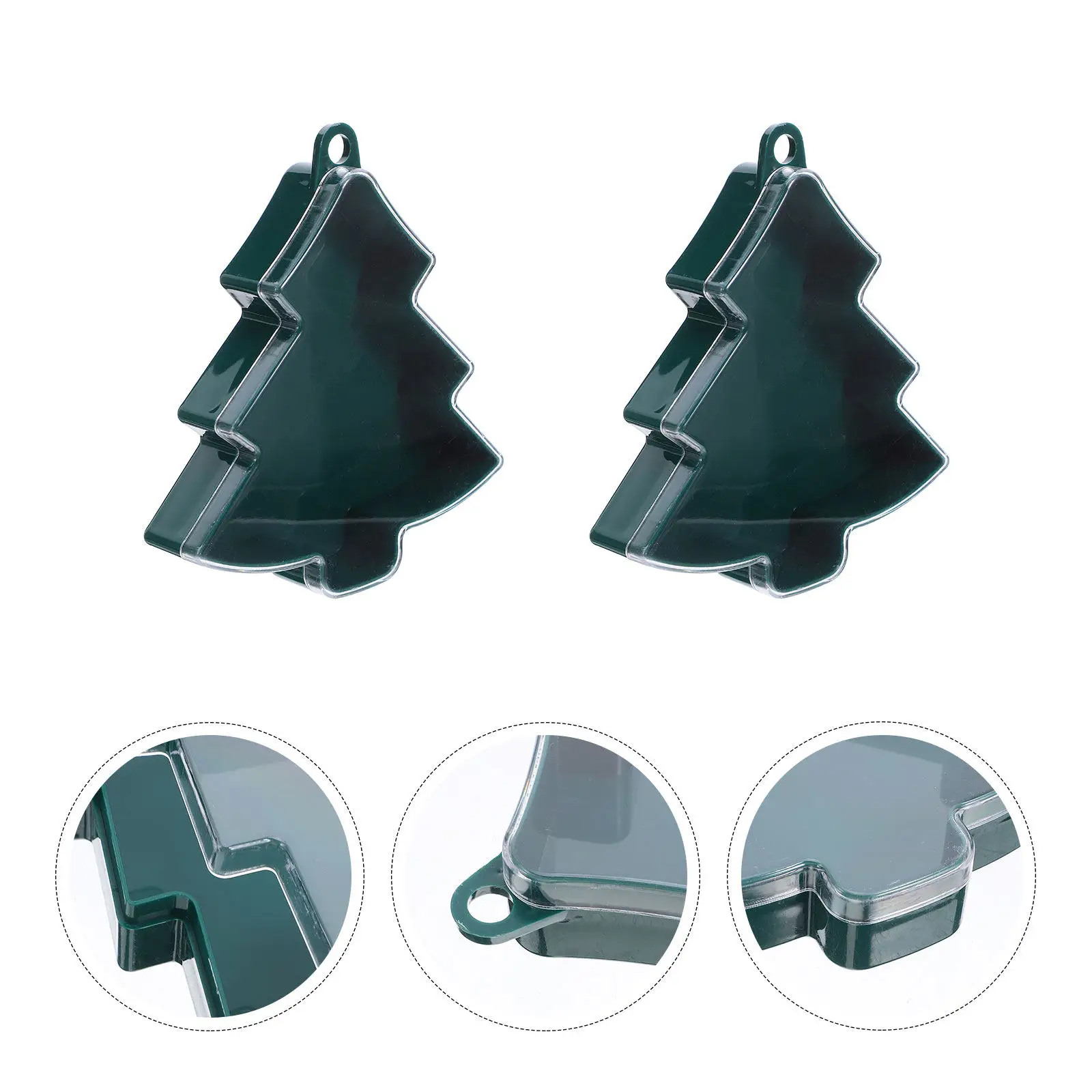 

10Pcs Christmas Tree Favor Boxes Plastic Candy Containers Decorative Treat Storage Cookie Party Gift Boxes Xmas Tree Shaped Box