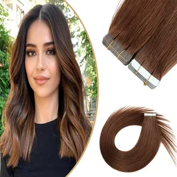 Tape In Human Hair Extensions Natural Black Dark Brown Wine Red 100% Real Brazilian Remy Woman Hair 20pcs/Pack For Salon Supply