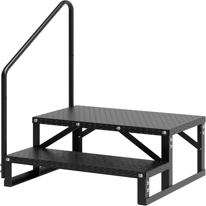 

Step RV Stairs, RV Steps with Handrail & Anti-Slip Panel - 660lb Capacity Portable Alloy Steel Ladder for Easy Access to RVs, Ho