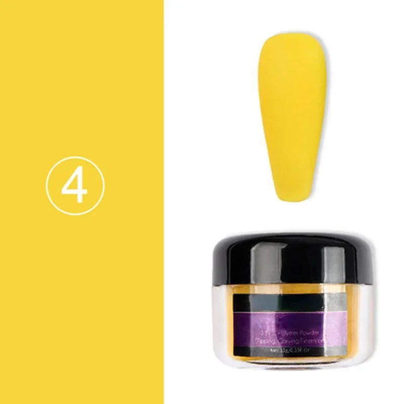 15g Green Yellow Nail Acrylic Bulk Fine Powder For Manicure 3D Extension Crystal Powder Spring Summer Charm Nail Art Decorations