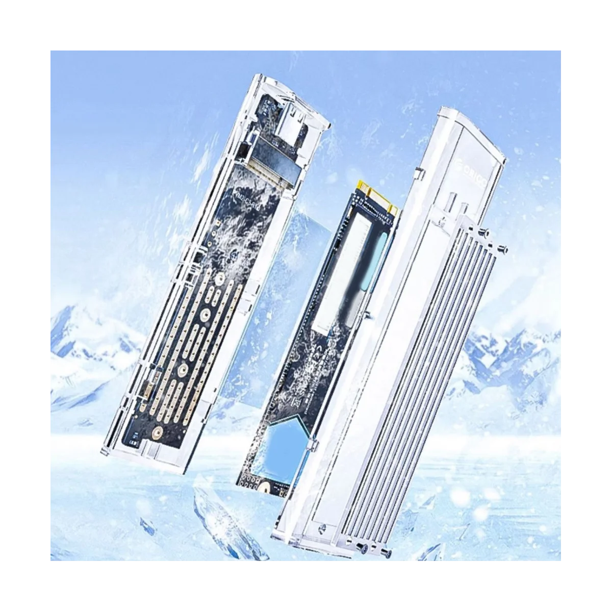 ORICO Portable HDD Mobile Hard Disk Shell SSD Transparent Hard Disk Case USB 3.1 Hard Drive Enclosure M2 Mobile Hard Disk Box