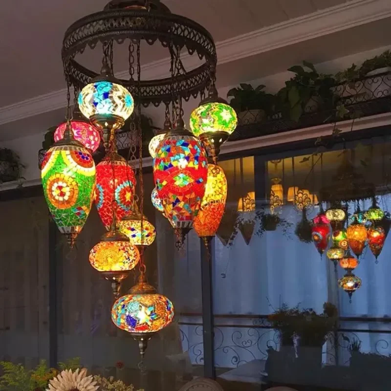 Turkish Stairwell Chandelier for Villa Duplex Building Project Lighting Fixture
