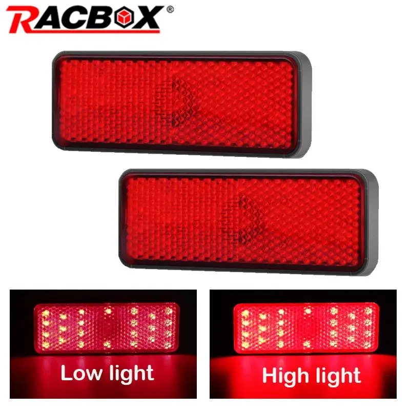 2pcs 24LED Motorcycle Tail Lights 12V LED Rear Brake Warning Stop Light High Low Light Universal For Cafe Racer Bobber Chopper