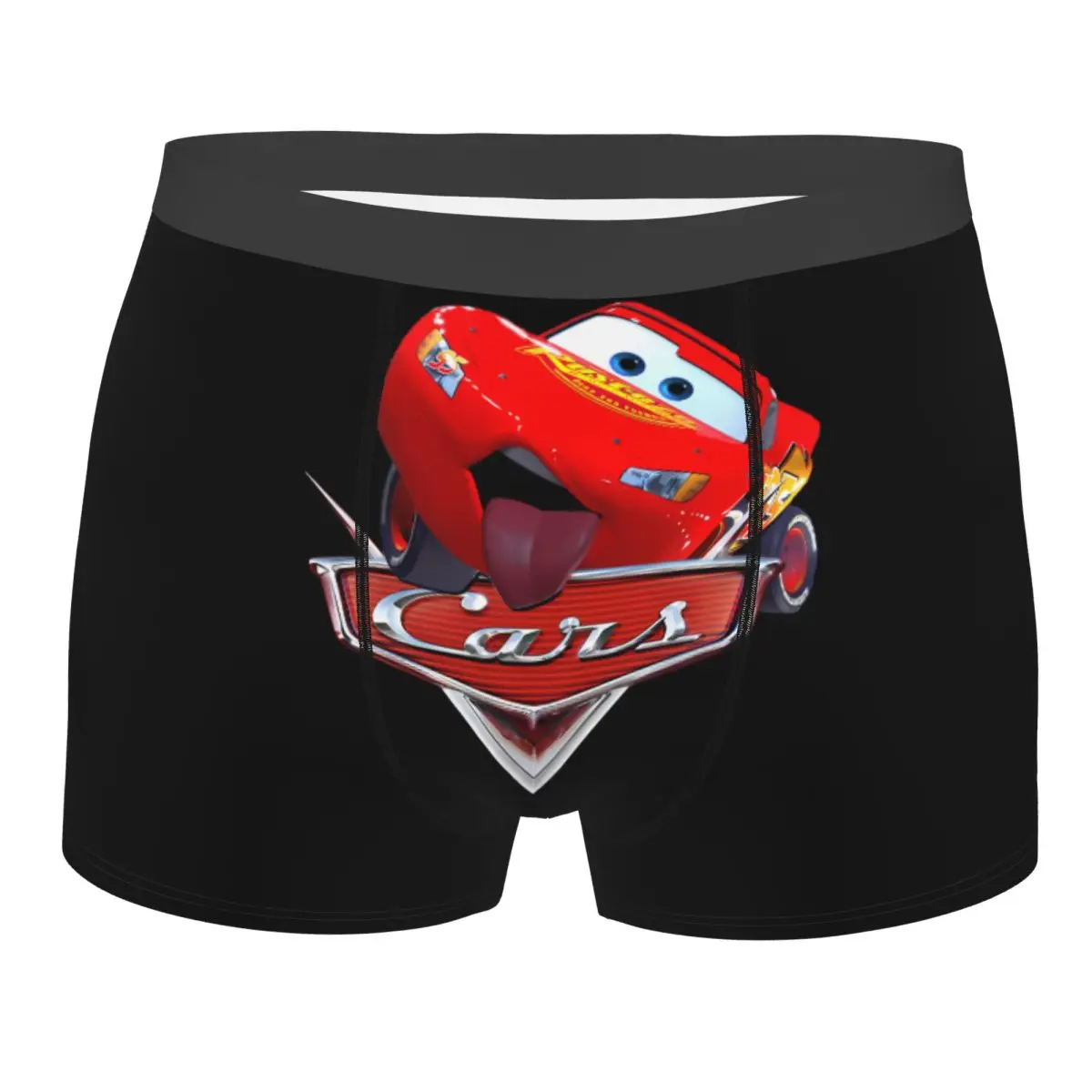 

Custom Cartoon Lightning Mcqueen Cars Underwear Men Stretch Boxer Briefs