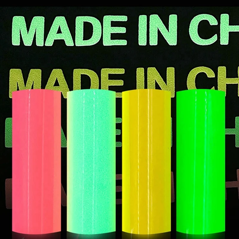 3D Heat Transfer Vinyl Sheet HTV Luminous Fluorescent Press Film Bundle Iron On Vinyl Color Changing For Shirt Clothes