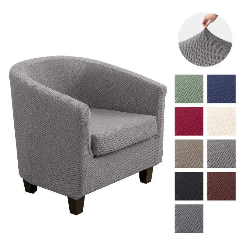 Elastischer Allzweck-Sesselbezug, Jacquard-Clubsofa-Überzug mit Kissenbezug, Möbelbezug für Zuhause
