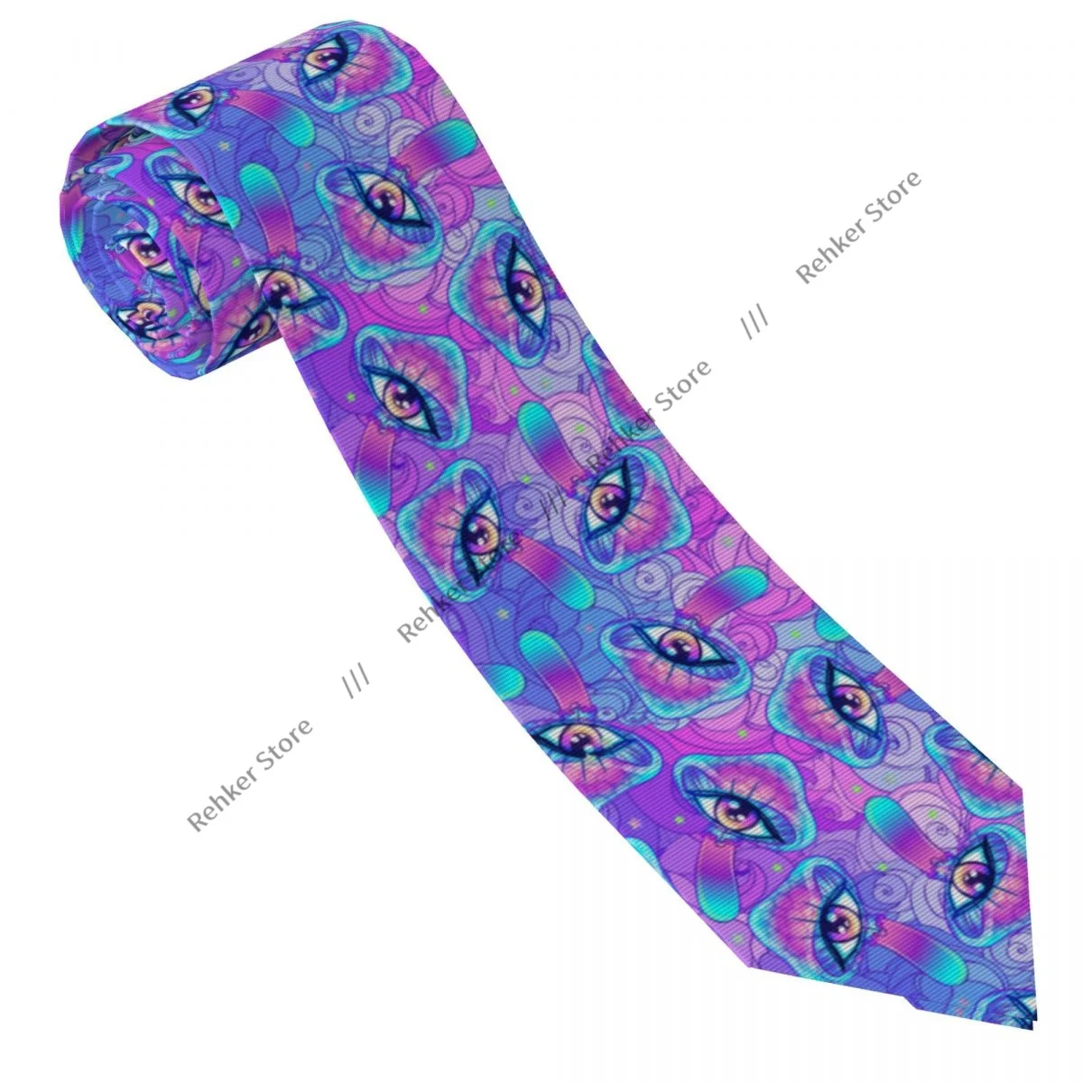 Magic Mushrooms Psychedelic Print Tie Necktie Tie Clothing Accessories