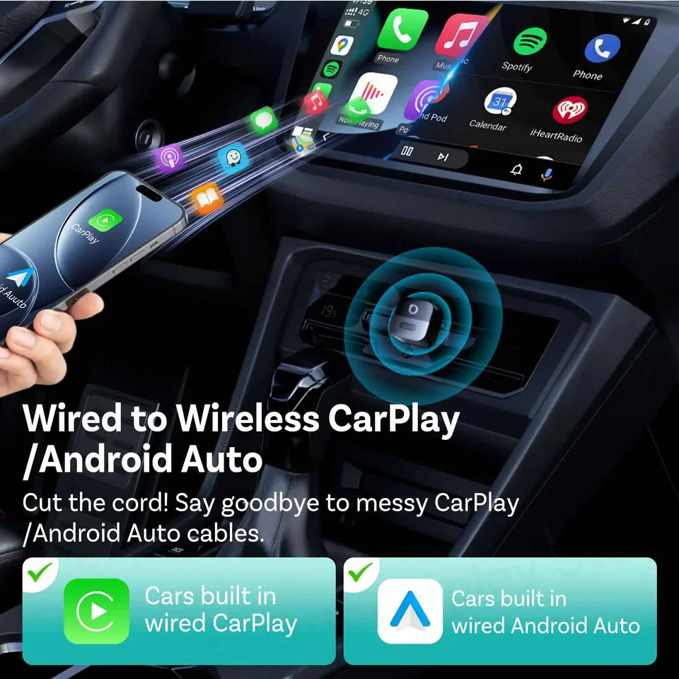 OTTOCAST Mini Pico 2026 Wireless CarPlay Android Auto Adapter for
