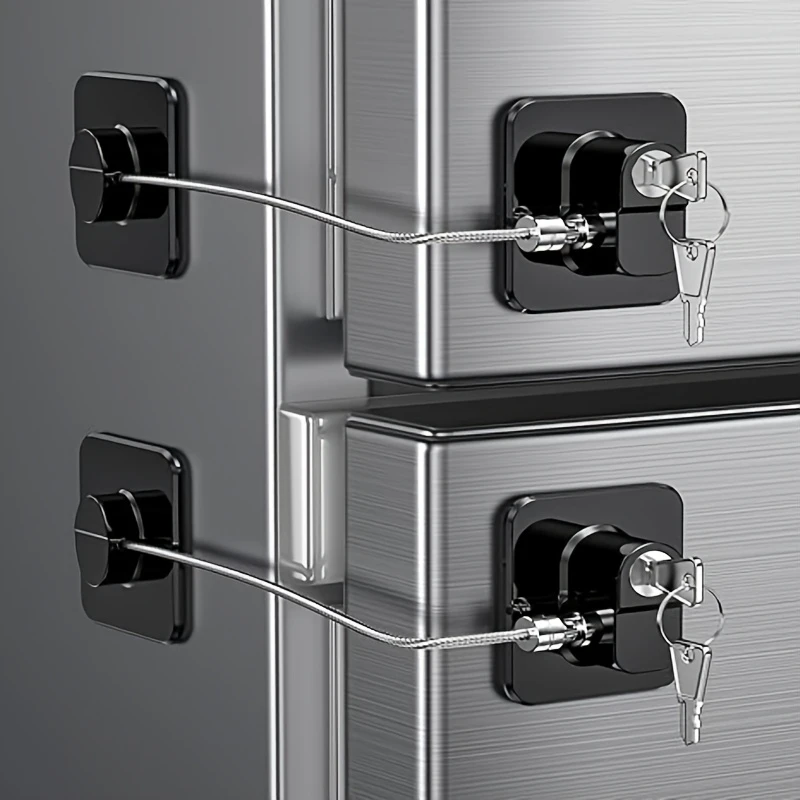 Refrigerator Door Lock Set With Keys Child Proof Fridge Safety Lock For Home Kitchen Freezer Cabinets Drawers Closets Windows
