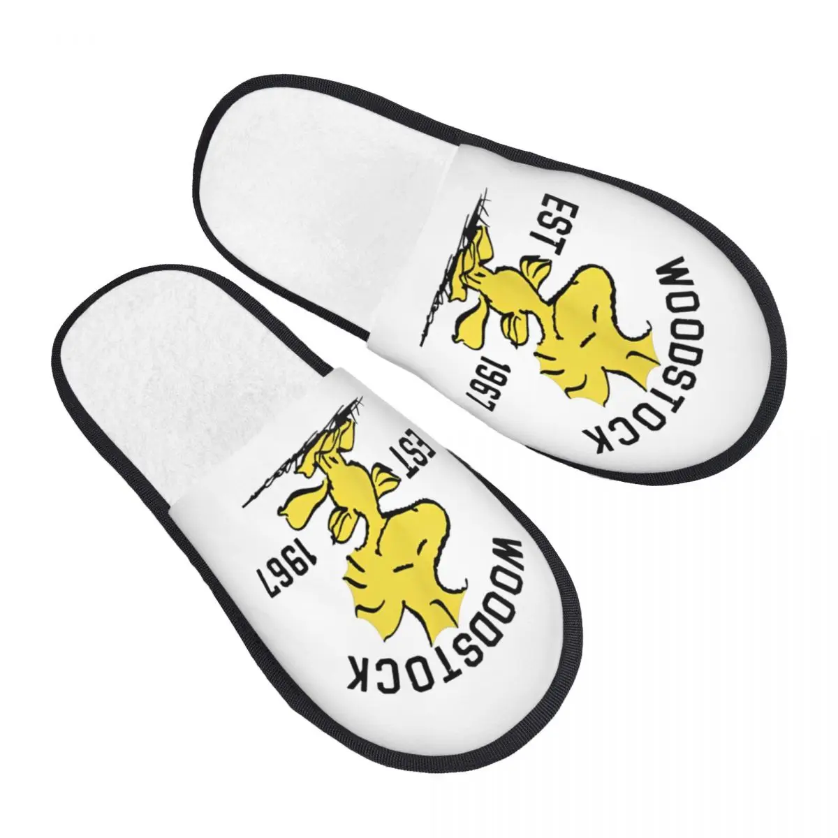 Snoopy Peanuts Woodstock 1967 Indoor Slippers with Memory Foam Slipper Gift for Women Men House Shoes with Anti-Skid Sole